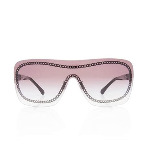 chanel shield sunglasses purple|chanel sunglasses with chain 2022.